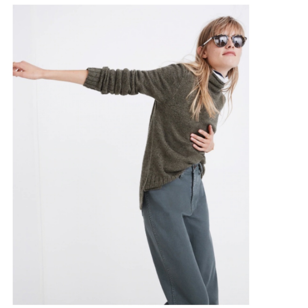 Madewell Donegal Inland Turtleneck Sweater Green - Picture 2 of 7
